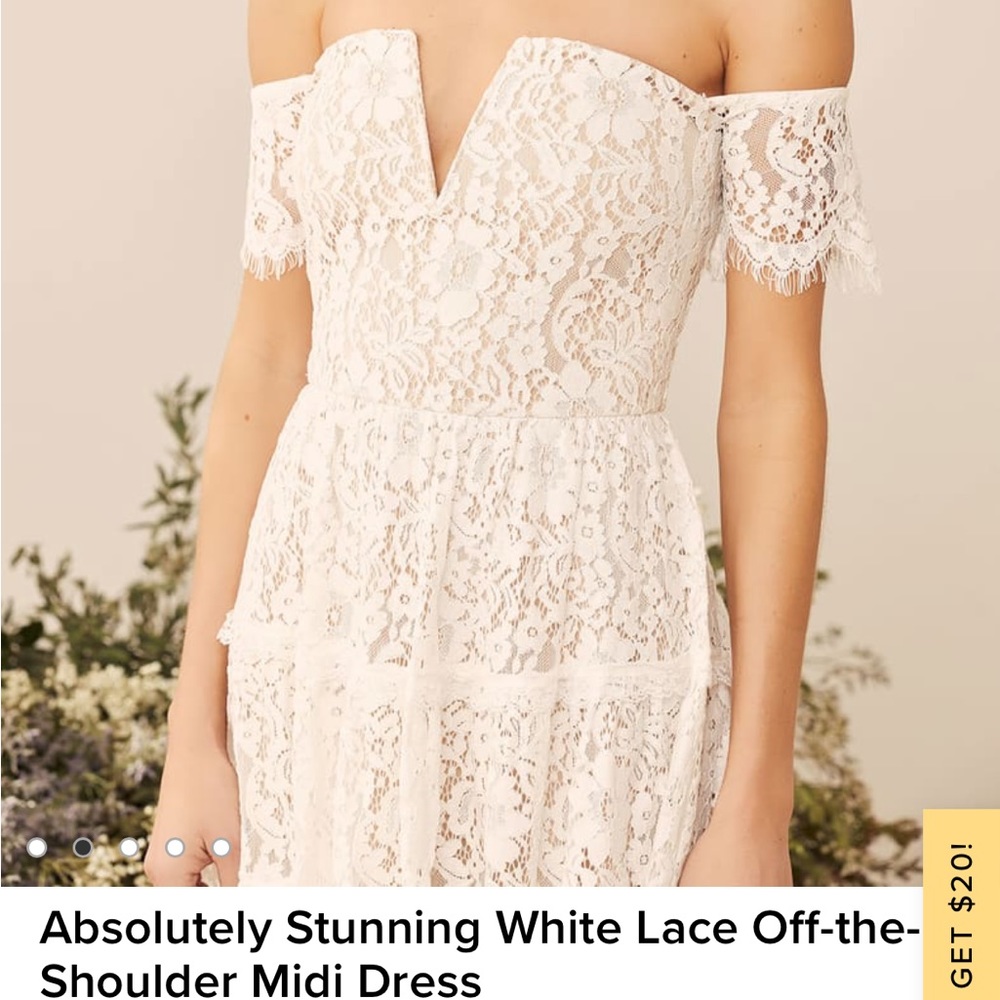 Lulu’s off the shoulder lace dress